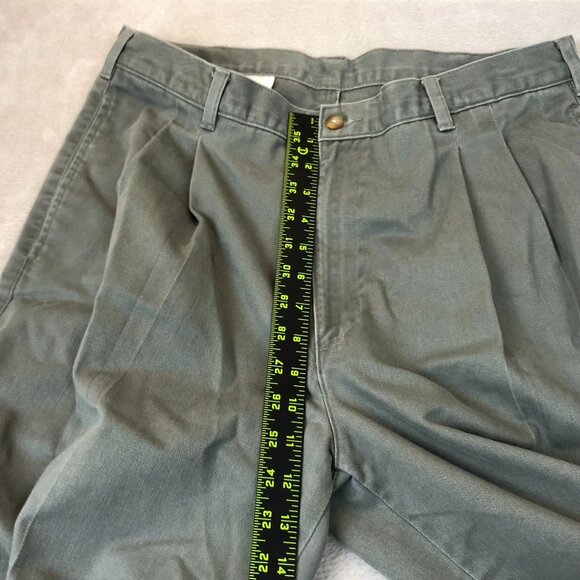 Geoffrey Beene Mens Pants Size 34x32 Pleated Khaki Chino Casual Straight Green - Picture 5 of 12